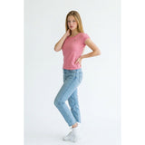 Ralph Lauren T shirt Girls Youth Short Sleeve Pink Ruffle Crew Neck
