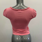 Ralph Lauren T shirt Girls Youth Short Sleeve Pink Ruffle Crew Neck
