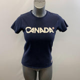 Hudson's Bay Company Women's Blue Official Olympics Canada T-Shirt Size Medium Cotton