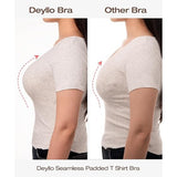 Deyllo W108-Y Push Up Bra Smoothing T-Shirt Padded Underwire Black 34C NWT