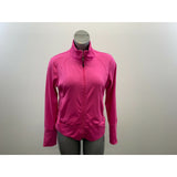 Champion Full Zip Athletic Mock Neck Jacket Large Pink Polyester Blend