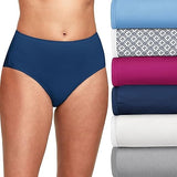 Hanes Womens 9/1X High-Waist Cotton Brief Underwear 6-Pack (Colors May Vary) NEW