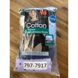 Hanes Womens 9/1X High-Waist Cotton Brief Underwear 6-Pack (Colors May Vary) NEW