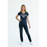 Campus Crew Women's Dark Blue University Outfitters Muskoka Short Sleeve T-Shirt Size Medium Cotton Blend