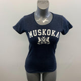 Campus Crew Women's Dark Blue University Outfitters Muskoka Short Sleeve T-Shirt Size Medium Cotton Blend