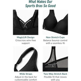 Glamorise #1006 Full Figure MagicLift Seamless Wirefree Sports Bra Gray NWT