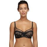 Chantelle C11M10-011 True Lace Full Coverage Underwire Bra 34DDD Black NWOT