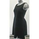 Sears Dress Women's Size 10 Black Sleeveless Pleated Poly/Cotton Textured A Line