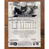 2024 Upper Deck CFL Game Patch #/35 Wynton McManis 78 Toronto Argonauts