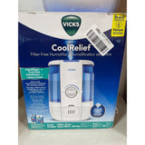 Vicks VUL600C CoolRelief Ultrasonic Cool Mist Humidifier 4.5L/1.2G Filter Free NEW