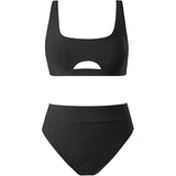 CUPSHE Bikini Set for Women Two Piece Bathing Suits High Waist XL Black NWOT