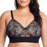 Glamorise 7012 Womens Luxe Lace Bralette Wirefree Black