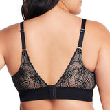 Glamorise 7012 Womens Luxe Lace Bralette Wirefree Black