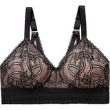Glamorise 7012 Womens Luxe Lace Bralette Wirefree Black