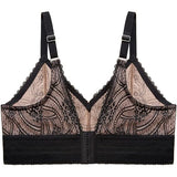 Glamorise 7012 Womens Luxe Lace Bralette Wirefree Black