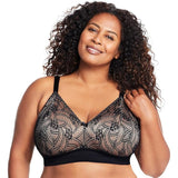 Glamorise 7012 Womens Luxe Lace Bralette Wirefree Black
