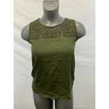 Lois Women's Small Khaki Green Sarah Sleeveless Polyester Tank top NEW