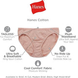 Hanes PW40BK Women's Tagless Cotton Briefs 10 Pack 6 Medium Black NWT