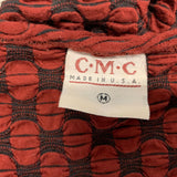 C.M.C Women's Brown 3/4 Sleeve Plated Flared Out Bottom Dress Size Medium Rayon Blend