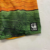 LRG. Co. Clothing & Equipment Men's Multi Coloured Board Shorts Striped Tree Graphic on Right Side with Front Drawstring Size 36 Polyester