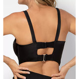 Smart and Sexy SA625 Longline Underwire Bikini Swim Top Black Size 36D NWT
