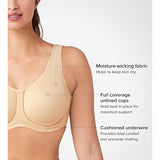 Wacoal 855170  women's Sport Full Figure Underwire Bra Nude 42DD