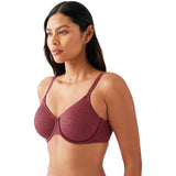 Wacoal 855345 Womens Inside Job Underwire Bra Cordovan Burgundy