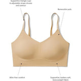 True & Co 16871 Womens Large True Body Lift Triangle Desert Beige Bra NWT