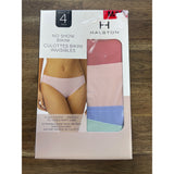Halston Women’s 4 Pack of No Show Bikini Underwear / Spring Colours NEW