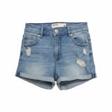 Garage Retro High Waist Short Women's 0 Blue Cotton Spandex distressed