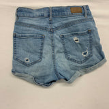 Garage Retro High Waist Short Women's 0 Blue Cotton Spandex distressed