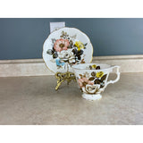 Royal Albert Floral Setting Ribbed  Fine Bone China Tea Cup And Saucer Set