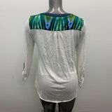 Miracle Body By Miraclesuit V Neck Blouse Women's Size S Henley Neck Long Sleeve Top