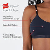 Hanes AUS202 Originals Ultra Supersoft String Bralette Black