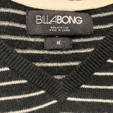 Billabong Men's Black Long Sleeve Sweatshirt With White Strips Super Soft Size Medium