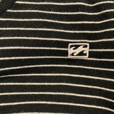 Billabong Men's Black Long Sleeve Sweatshirt With White Strips Super Soft Size Medium