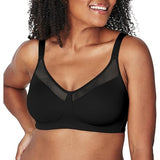 Playtex Womens 18 Hour Smoothing Minimizer Wirefree Bra 4697 Black