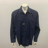 Gap Premium Dress-Casual Shirt Men's XL Blue pinstripe Cotton long sleeve button