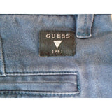 GUESS Classic Fit Blue Knee Length Flat Front Men's Chino Shorts Size 29