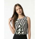 Peter Pilotto for Target Women's Tank Top Size Small Black White Green Geometric
