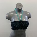 OP Swimwear Women's Black and Teal Coloured Bathing Suit Top