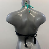 OP Swimwear Women's Black and Teal Coloured Bathing Suit Top