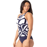 Nautica Womens Tankini Set Bathing Swimsuit UPF Protection, Medium Navy Blue NWT