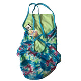 Speedo Girls' Swimsuit One Piece Cross Back Multi Straps Blue Atoll, 7 Big Kid