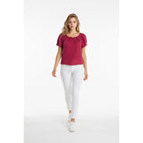 Rebel Sugar Off The Shoulder Top Women's Size Small Burgundy Rayon Short Sleeve NEW