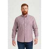 Vince Camuto Dress Shirt Men's 17 1/2 XL Slim Fit Cotton Purple checked button front long sleeve