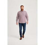 Vince Camuto Dress Shirt Men's 17 1/2 XL Slim Fit Cotton Purple checked button front long sleeve