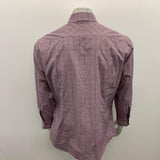 Vince Camuto Dress Shirt Men's 17 1/2 XL Slim Fit Cotton Purple checked button front long sleeve