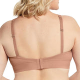 Glamorise #7013 Womens Lace Plunge Bralette Wirefree Cappuccino