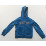 Roots Kids Hoodie Girls 2XL Blue Long Sleeve Hooded Full Zip Cotton Blend Jacket